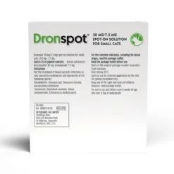 6x Dronspot Spot On Worming Solution For Small Cats (0.5-2.5kg) -Pet Supplies DronspotSpotOnWormerforSmallCats 2PackBack