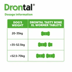 Drontal Tasty Bone XL Wormer Tablets For Large Dogs (Over 20kg) 1 Tablet Per 35kg 14 Drontal Tasty Bone XL Wormer Tablets For Large Dogs (Over 20kg) 1 Tablet Per 35kg -Pet Supplies I9120283 en 07 16433.1710539426.386.513