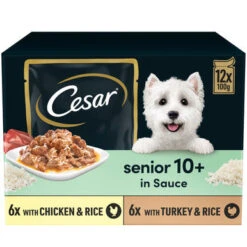 Cesar Senior 10+ Wet Dog Food Pouches - Mixed Selection In Sauce