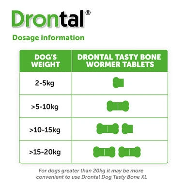 Drontal Tasty Bone Wormer Tablets Small/Medium Dog 6 Drontal Tasty Bone Wormer Tablets Small/Medium Dog - Image 6