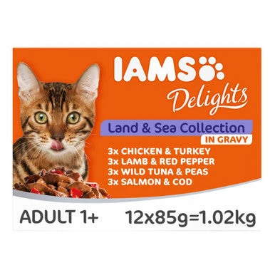 Iams Delights Adult Land & Sea Collection In Gravy Multipack 1 Iams Delights Adult Land & Sea Collection In Gravy Multipack