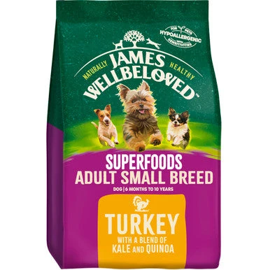 James Wellbeloved Superfoods Gluten-free Small Adult Dry Dog Food - Turkey, Kale & Quinoa 1 James Wellbeloved Superfoods Gluten-free Small Adult Dry Dog Food - Turkey, Kale & Quinoa