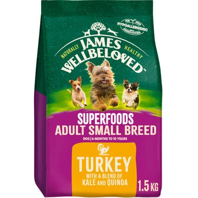 James Wellbeloved Superfoods Gluten-free Small Adult Dry Dog Food - Turkey, Kale & Quinoa 2 James Wellbeloved Superfoods Gluten-free Small Adult Dry Dog Food - Turkey, Kale & Quinoa - Image 2