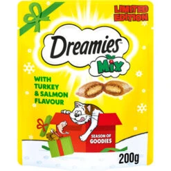 Dreamies Mix Kitten And Adult Cat Treats - Turkey & Salmon