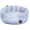 Petface White Plush Oval Small Dog Bed