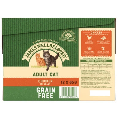 James Wellbeloved Grain-free Adult Wet Cat Food In Pouches - Chicken In Jelly 3 James Wellbeloved Grain-free Adult Wet Cat Food In Pouches - Chicken In Jelly - Image 3