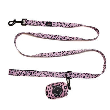 Long Paws Funk The Dog Leopard Dog Lead - Pink 1 Long Paws Funk The Dog Leopard Dog Lead - Pink