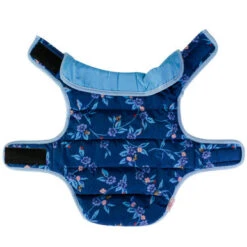 Cath Kidston Flora Fauna Greenwich Flowers Reversible Puffer Blue Dog Jacket