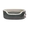 Dream Paws Grey Oval Velvet Dog Bed