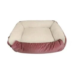 Dream Paws Pink Velvet Pet Sofa Bed With Fold-Out Blanket -Pet Supplies I9727293 en 03