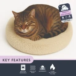 Dream Paws Round Anxiety Reducing Plush Pet Bed -Pet Supplies I9727295 en 03