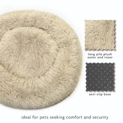 Dream Paws Round Anxiety Reducing Plush Pet Bed -Pet Supplies I9727295 en 04