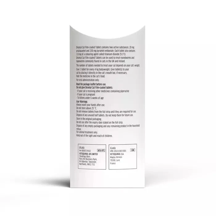 6x Drontal Wormer Tablets For Small And Medium Cats (2 To 4kg) 2 6x Drontal Wormer Tablets For Small And Medium Cats (2 To 4kg) - Image 2