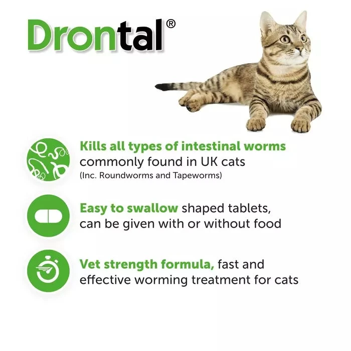 6x Drontal Wormer Tablets For Small And Medium Cats (2 To 4kg) 4 6x Drontal Wormer Tablets For Small And Medium Cats (2 To 4kg) - Image 4